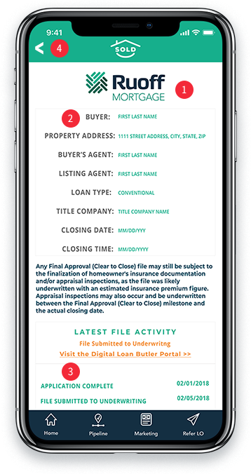 Ruoff Agent Mobile App login screen